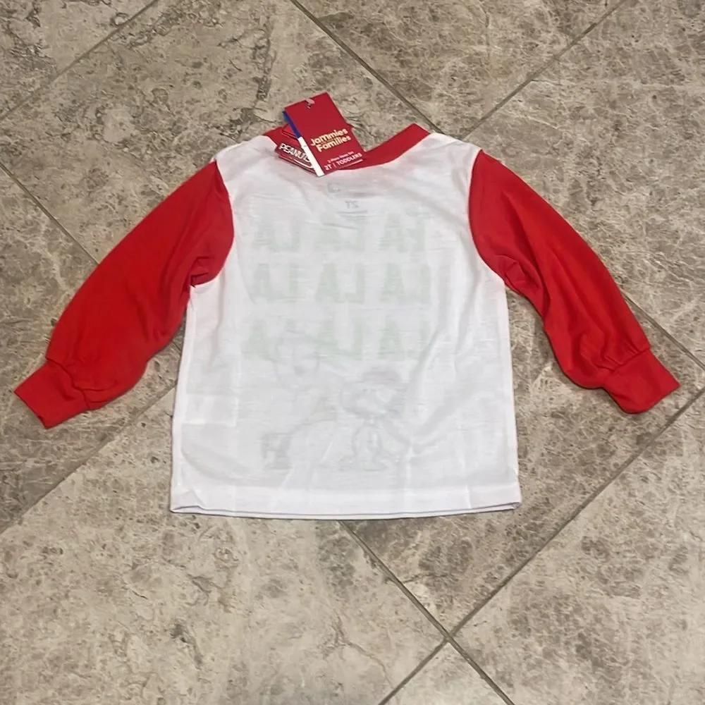 Jammie’s For Your Families Peanuts Fa La La Pajama PJ Set NEW Size 2T